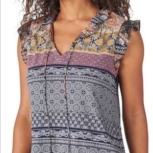 Lucky brand printed flutter top